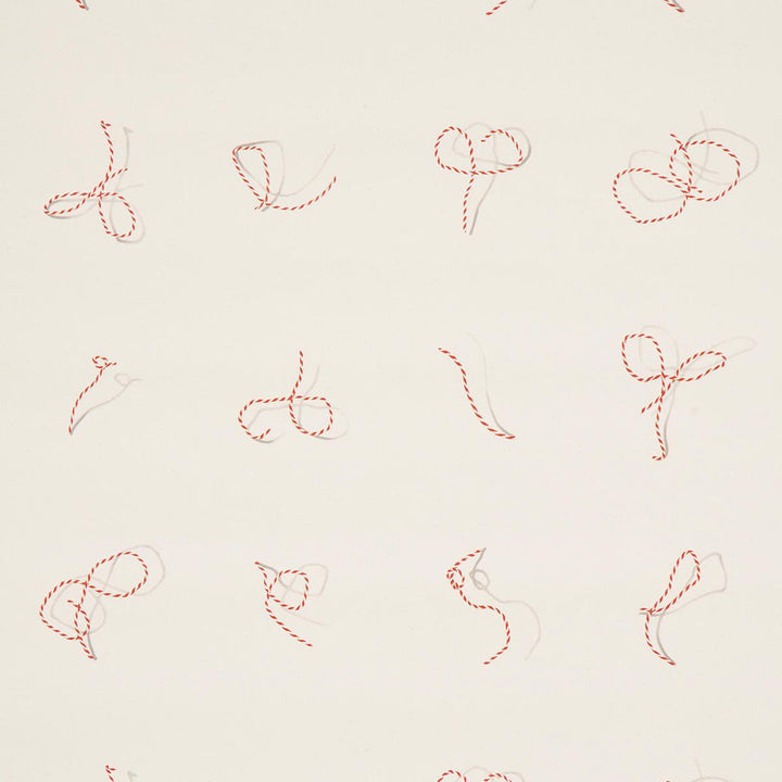 Butcher String Red And White On Ivory 5014470 by Schumacher Designer Wallpaper Charlap Hyman & Herrero 27.0" - Swanky Fabrics -