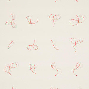 Butcher String Red And White On Ivory 5014470 by Schumacher Designer Wallpaper