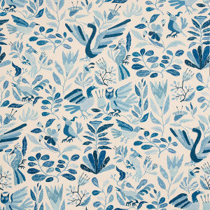 Canopy Blue Birds 5014830 by Schumacher Designer Wallpaper