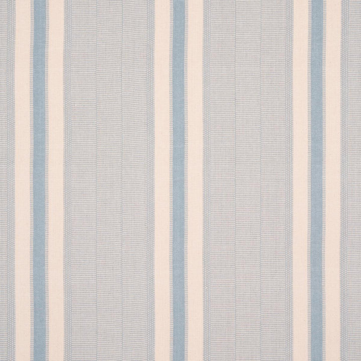 Ipala Hand Woven Stripe Sky 78834 by Schumacher Designer Fabric A Rum Fellow 9.38" - Swanky Fabrics -
