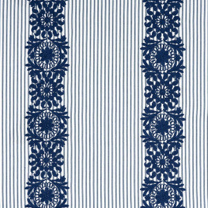 Joelle Stripe Blue 81541 by Schumacher Designer Fabric