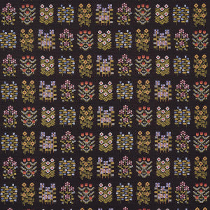 Annika Floral Tapestry Multi On Espresso 81972 by Schumacher Designer Fabric