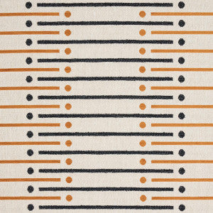 Serapo Rustic Weave Carbon & Ochre 82001 by Schumacher Designer Fabric