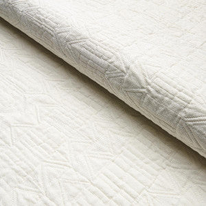 Bizantino Quilted Weave Ivory 82021 by Schumacher Designer Fabric