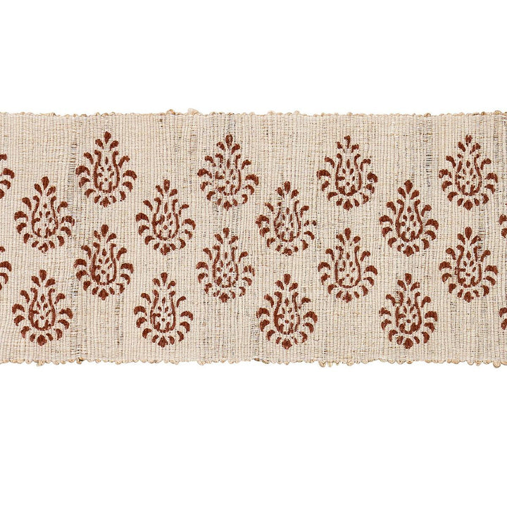 Leila Hand Block Matka Tape Sienna 82131 by Schumacher Designer Trim Bohemia 1.88" - Swanky Fabrics -