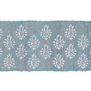 Leila Hand Block Matka Tape Chambray 82132 by Schumacher Designer Trim