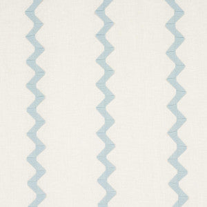 Lazare Appliqu Sky On Ivory 82221 by Schumacher Designer Fabric