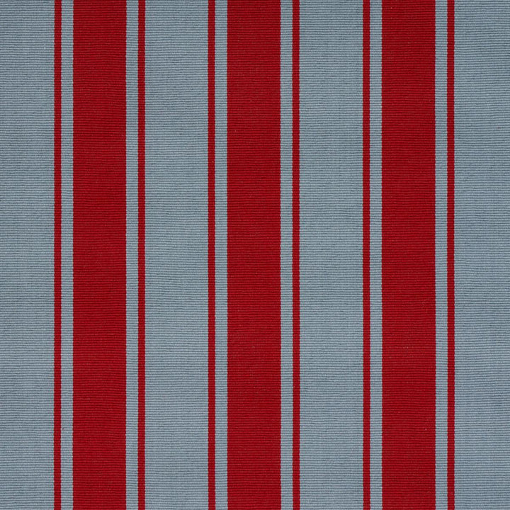 Tangier Stripe Teal & Red 82272 by Schumacher Designer Fabric Johnson Hartig 5.88" - Swanky Fabrics -