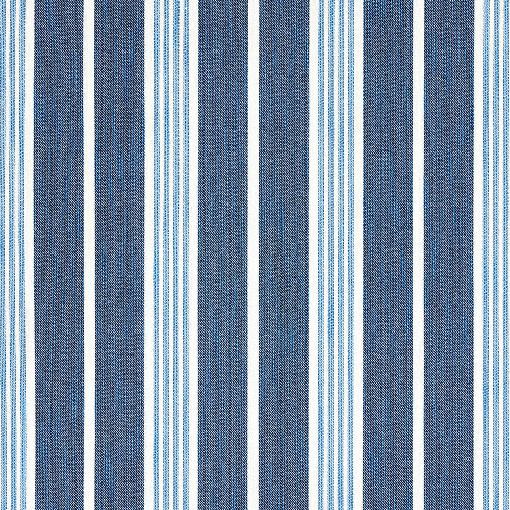 Hampton Stripe Indoor/Outdoor Indigo 82300 by Schumacher Designer Fabric Mary Mcdonald 6.75" - Swanky Fabrics -