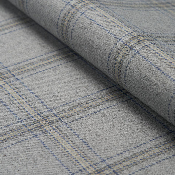 Blackburn Merino Plaid Grey 82342 by Schumacher Designer Fabric Patterson Flynn 4.38" - Swanky Fabrics -