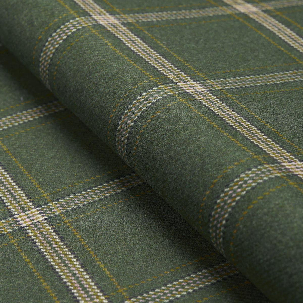 Blackburn Merino Plaid Green 82343 by Schumacher Designer Fabric Patterson Flynn 4.38" - Swanky Fabrics -