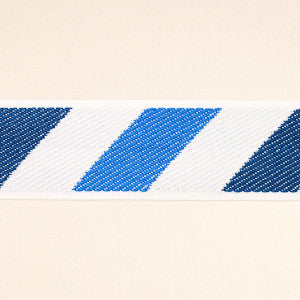 Airmail I Indoor/Outdoor Tape Blue And Blue 82421 by Schumacher Designer Trim