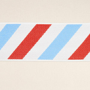 Airmail Ii Indoor/Outdoor Tape Red And Blue 82430 by Schumacher Designer Trim