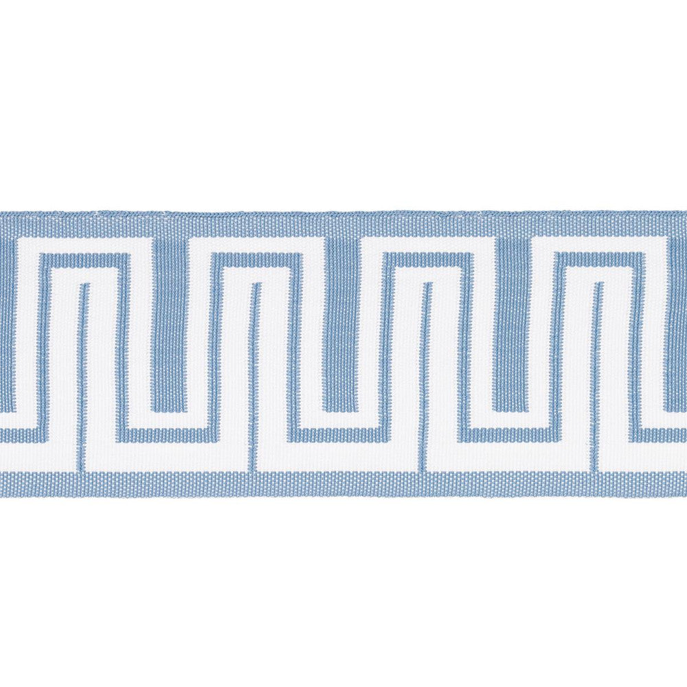 Zeus Indoor/Outdoor Tape Sky 82440 by Schumacher Designer Trim Mary Mcdonald 1.75" - Swanky Fabrics -