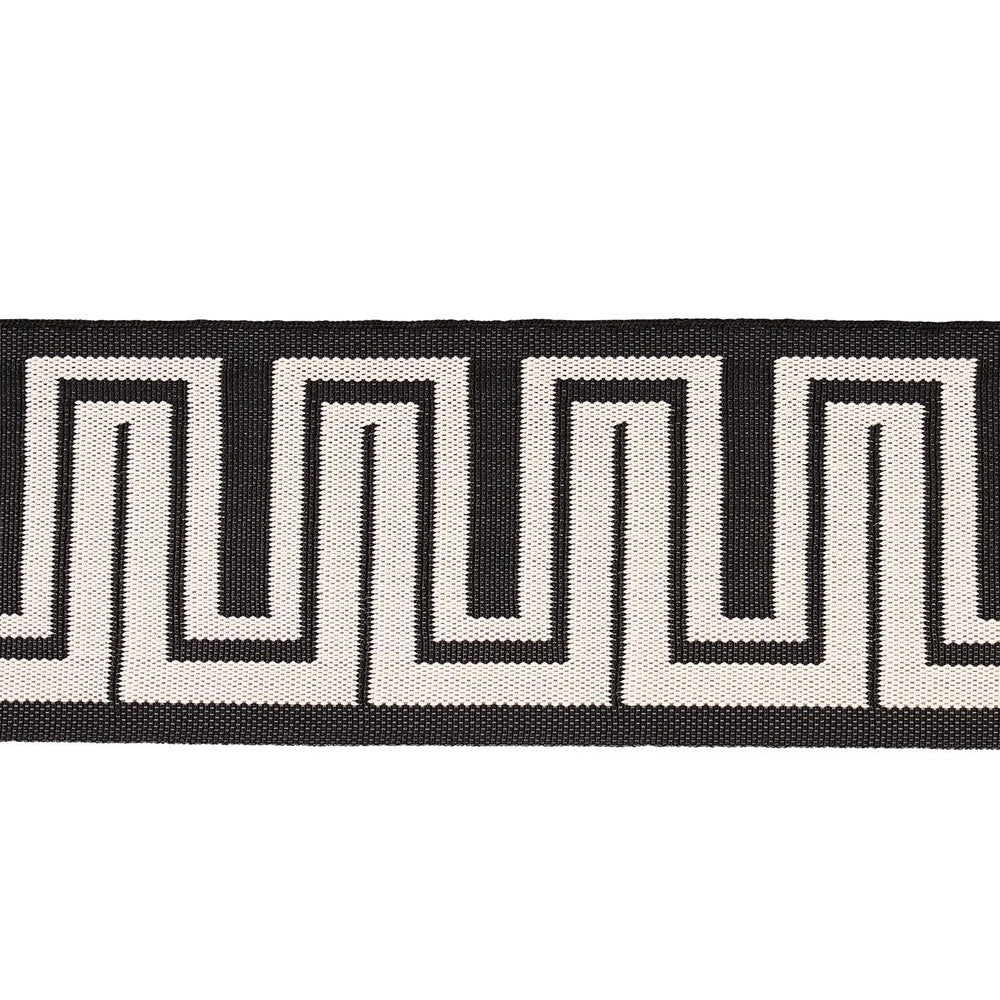 Zeus Indoor/Outdoor Tape Black 82442 by Schumacher Designer Trim Mary Mcdonald 1.75" - Swanky Fabrics -