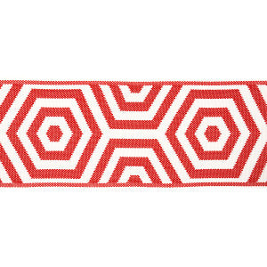 Bees Knees Indoor/Outdoor Tape Red 82450 by Schumacher Designer Trim