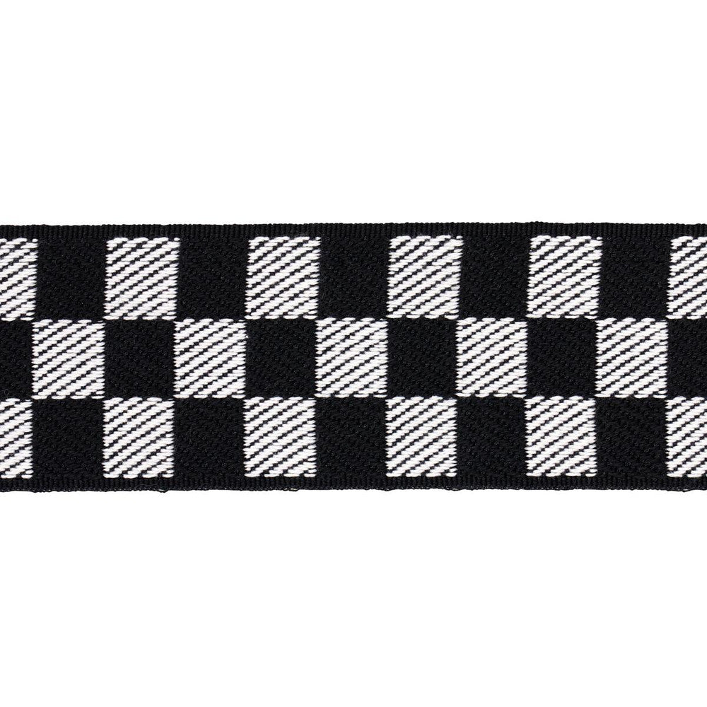 Zee Tape Black & Ivory 82480 by Schumacher Designer Trim Charlap Hyman & Herrero 1.0" - Swanky Fabrics -