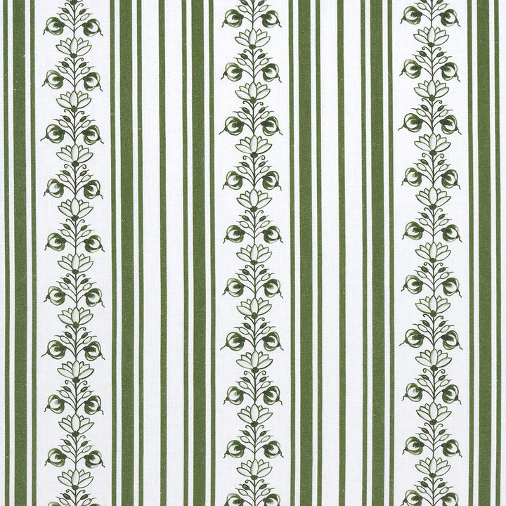 Delft Stripe Green 180661 by Schumacher Designer Fabric Marie-Anne Oudejans 6.75" - Swanky Fabrics -