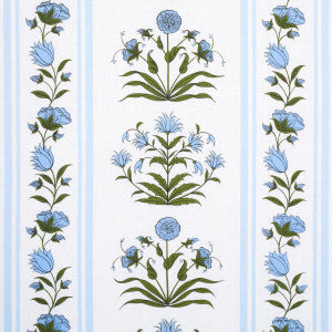 Royal Poppy Stripe Sky 180670 by Schumacher Designer Fabric