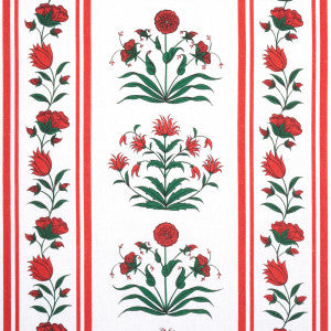 Royal Poppy Stripe Red 180671 by Schumacher Designer Fabric
