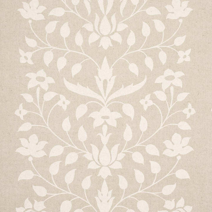 Jaipur Mughal Flower Ivory On Natural 180682 by Schumacher Designer Fabric Marie-Anne Oudejans 27.0" - Swanky Fabrics -