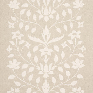 Jaipur Mughal Flower Ivory On Natural 180682 by Schumacher Designer Fabric
