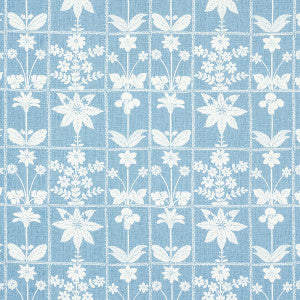Georgia Wildflowers Blue 180892 by Schumacher Designer Fabric