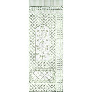 Bamboo Trellis Panel A Green 5014390 by Schumacher Designer Wallpaper