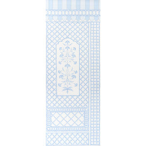 Bamboo Trellis Panel A Blue 5014391 by Schumacher Designer Wallpaper