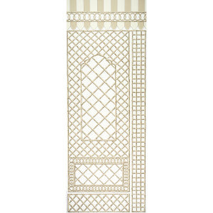 Bamboo Trellis Panel B Neutral 5014402 by Schumacher Designer Wallpaper