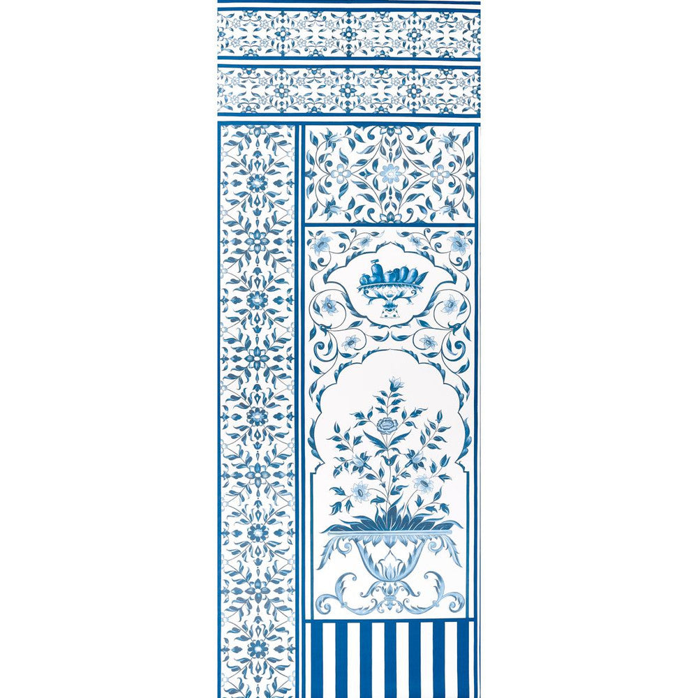 Mughal Garden Panel A Blue 5014410 by Schumacher Designer Wallpaper Marie-Anne Oudejans 54.5" - Swanky Fabrics -