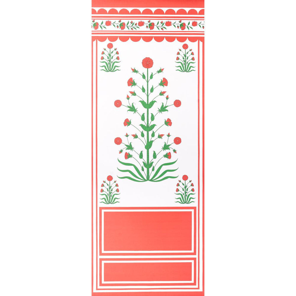 Royal Poppy Panel A Red 5014430 by Schumacher Designer Wallpaper Marie-Anne Oudejans 54.5" - Swanky Fabrics -