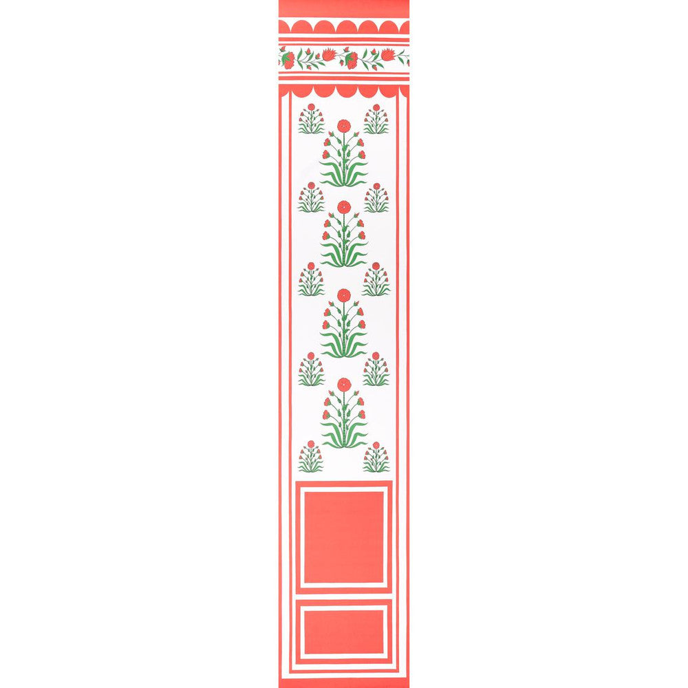 Royal Poppy Panel B Red 5014440 by Schumacher Designer Wallpaper Marie-Anne Oudejans 27.5" - Swanky Fabrics -