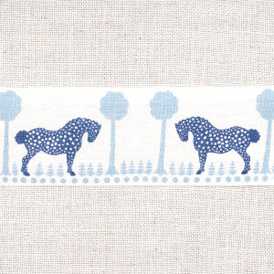 Polka Dot Pony Tape Blue 82811 by Schumacher Designer Trim