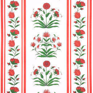 Poppy Stripes Red 5014450 by Schumacher Designer Wallpaper