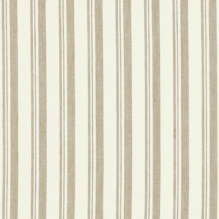 Capri Beige/White 69442 by Schumacher Designer Fabric Miles Redd 1.62" - Swanky Fabrics -