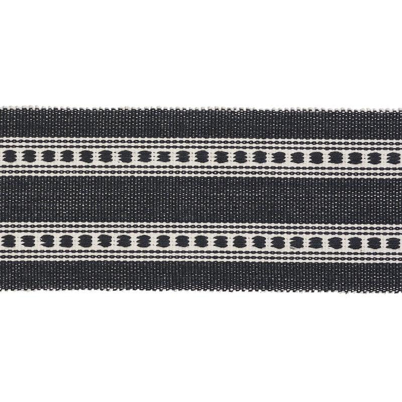 Lubeck Tape Charcoal 79113 by Schumacher Designer Trim Scandinavian Modern 3.75" - Swanky Fabrics -