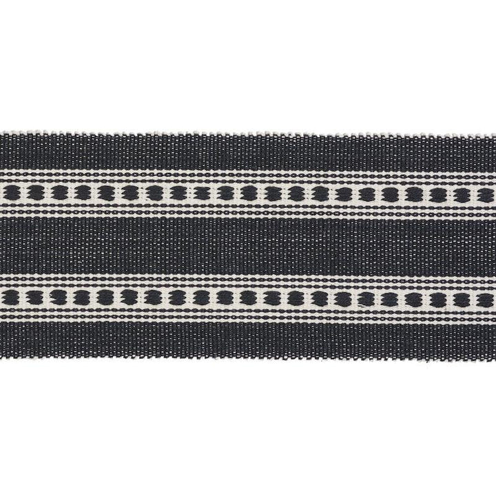 Lubeck Tape Charcoal 79113 by Schumacher Designer Trim Scandinavian Modern 3.75" - Swanky Fabrics -