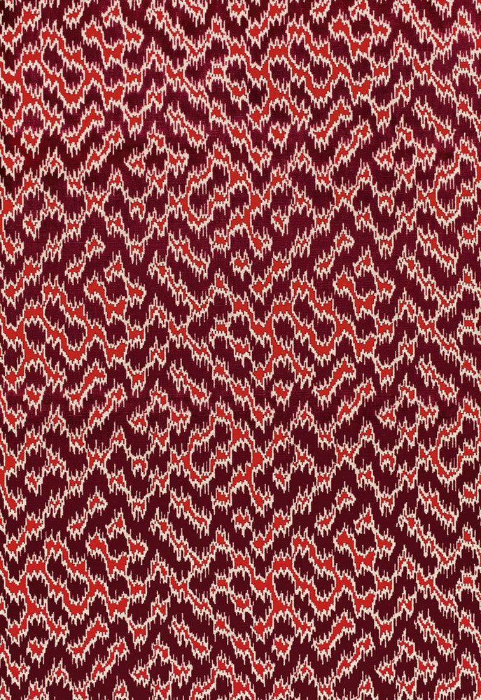 Serenissimo Velvet Rouge 68672 by Schumacher Designer Fabric Chroma 100% Viscose Martindale 40,000 Horizontal: 13.375 and Vertical: 13 53.5 - Swanky Fabrics -