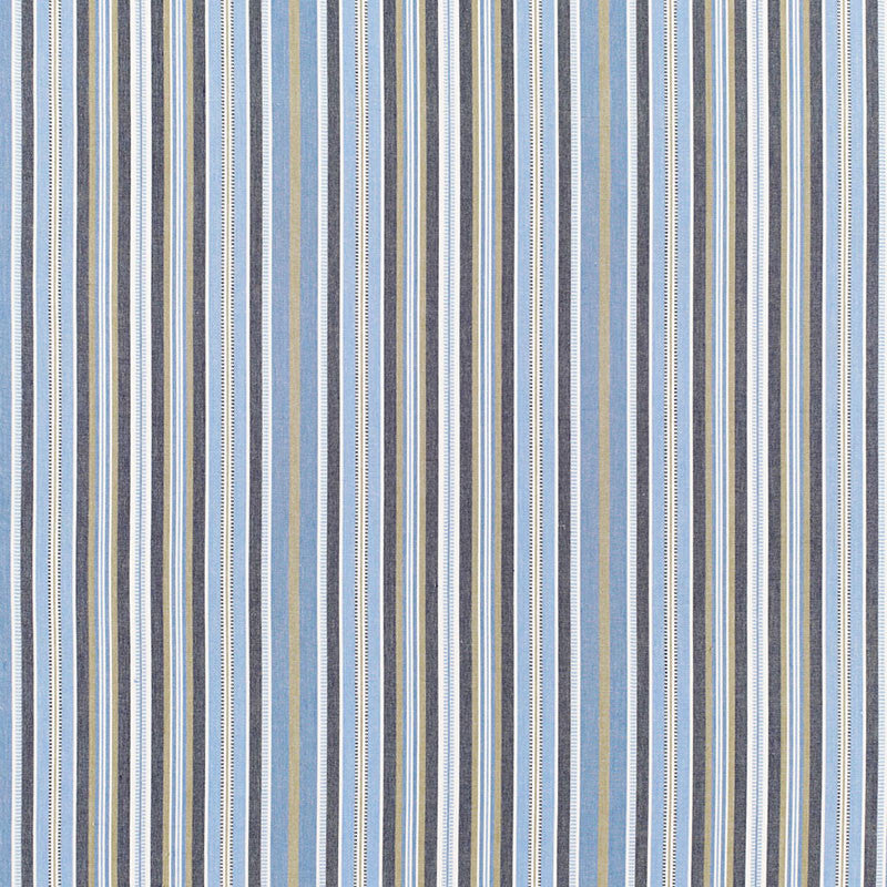 Avignon Stripe Bleu 68681 by Schumacher Fabric Schumacher Fabric Avignon Stripe Bleu 68681Fabric COTTON 100% INDIA </p><p>Repeat: H: HORZ. 9" (23CM) , V: 54 - Fabric Carolina -
