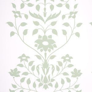 Jaipur Mughal Flower Green 5014461 by Schumacher Designer Wallpaper