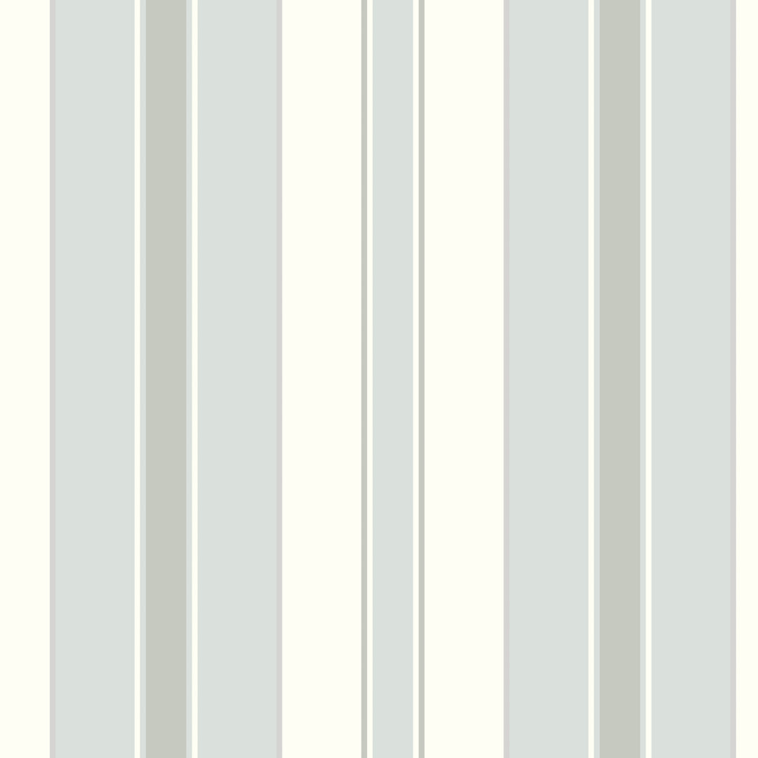 Stockholm Stripe Sky And Silver 6878 by Schumacher Designer Wallcovering
