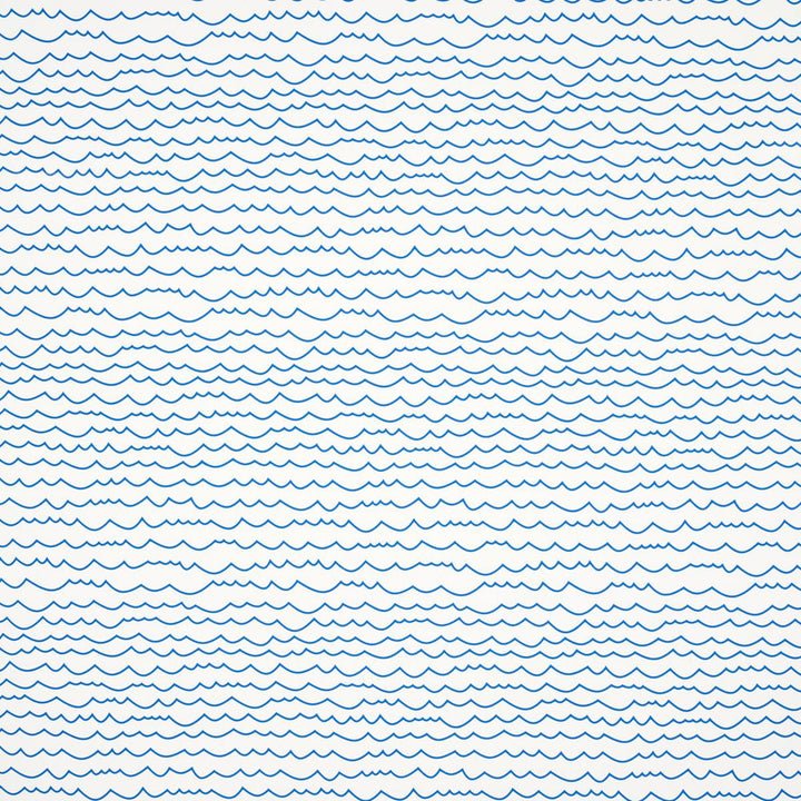 Waves Blue 5007462 by Schumacher Designer Wallpaper Moon River 27.0" - Swanky Fabrics -