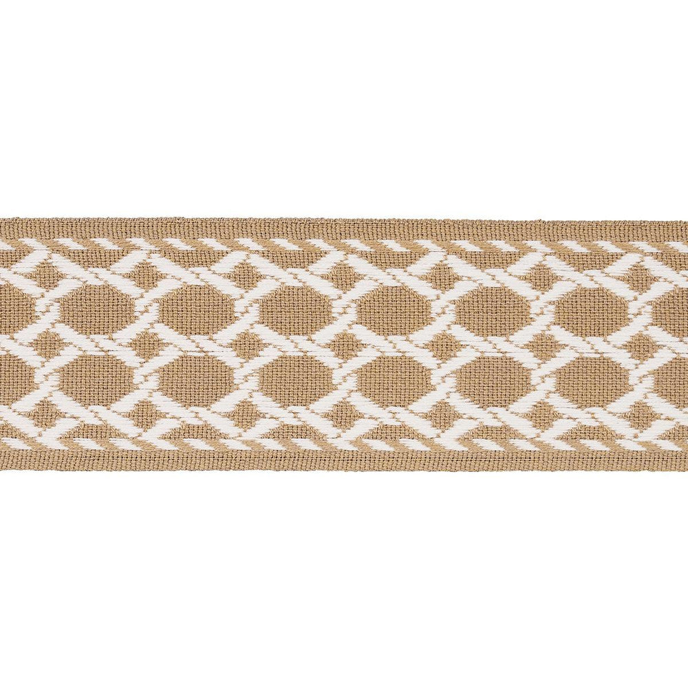 Lattice Indoor/Outdoor Tape Sand 82823 by Schumacher Designer Trim Swing Time Indoor/Outdoor 3.38" - Swanky Fabrics -