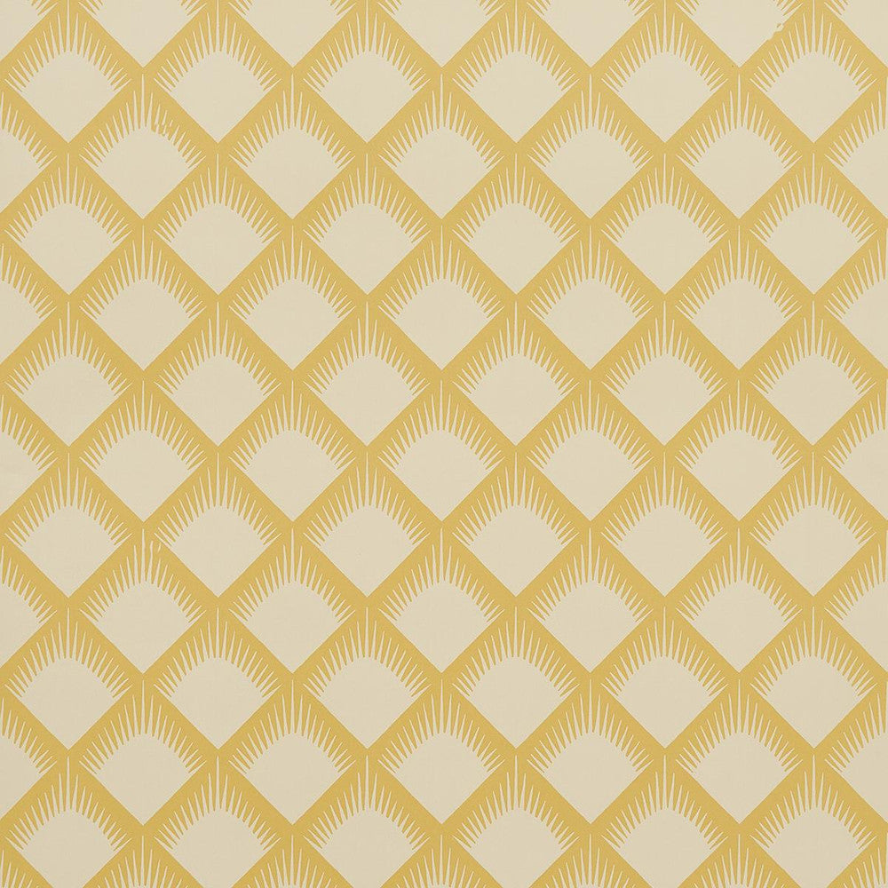 Maize Mustard 5015042 by Schumacher Designer Wallpaper Neisha Crosland 20.5" - Swanky Fabrics -