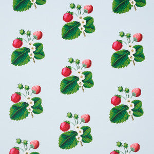 Strawberry Hill Blue 5014321 by Schumacher Designer Wallpaper