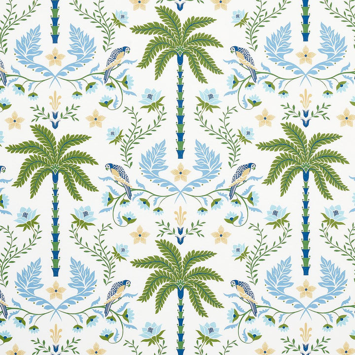 Island Palm Indoor/Outdoor Blue & Green 180980 by Schumacher Designer Fabric Isola Indoor/Outdoor 27.0" - Swanky Fabrics -