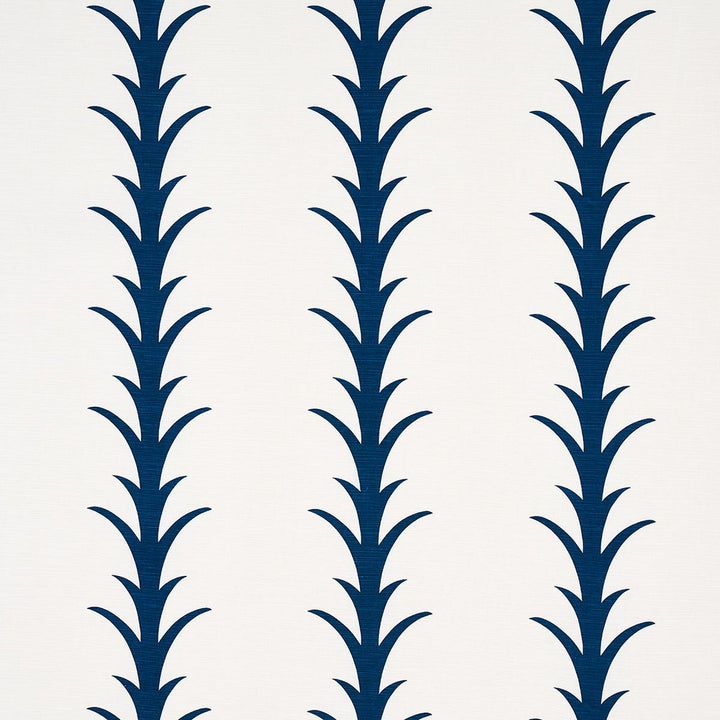 Acanthus Stripe Navy 177635 by Schumacher Designer Fabric Moon River 10.75" - Swanky Fabrics -