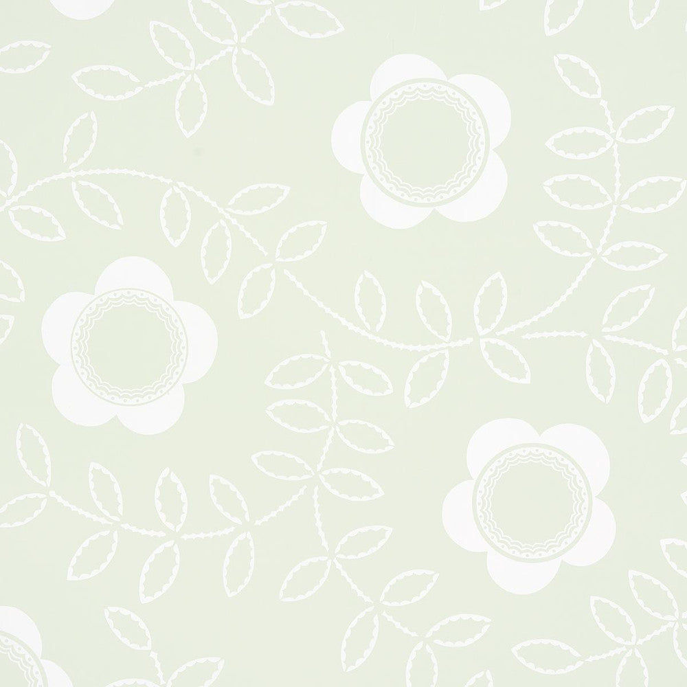 Tudor Rose Pistachio 5015101 by Schumacher Designer Wallpaper Neisha Crosland 27.0" - Swanky Fabrics -