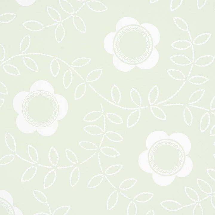 Tudor Rose Pistachio 5015101 by Schumacher Designer Wallpaper Neisha Crosland 27.0" - Swanky Fabrics -